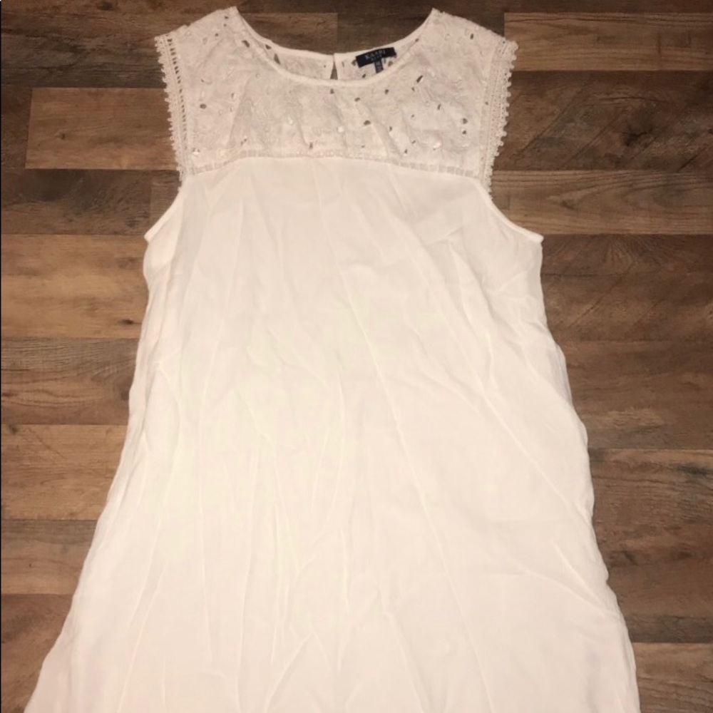 White Lace Yoke Dress